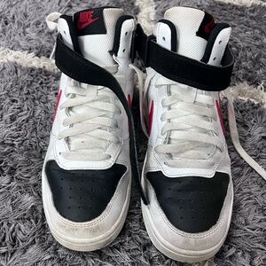 Nike Kids High-Top Sneakers - White, Black, and Pink